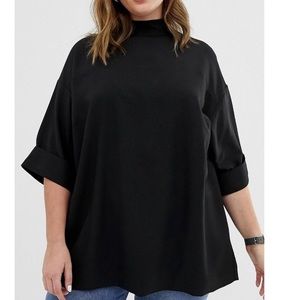 ASOS CURVE Oversized Minimal Top in Black